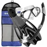 U.S. Divers (257005) Cozumel Mask, Seabreeze II Snorkel, ProFlex Fins/Bag Set