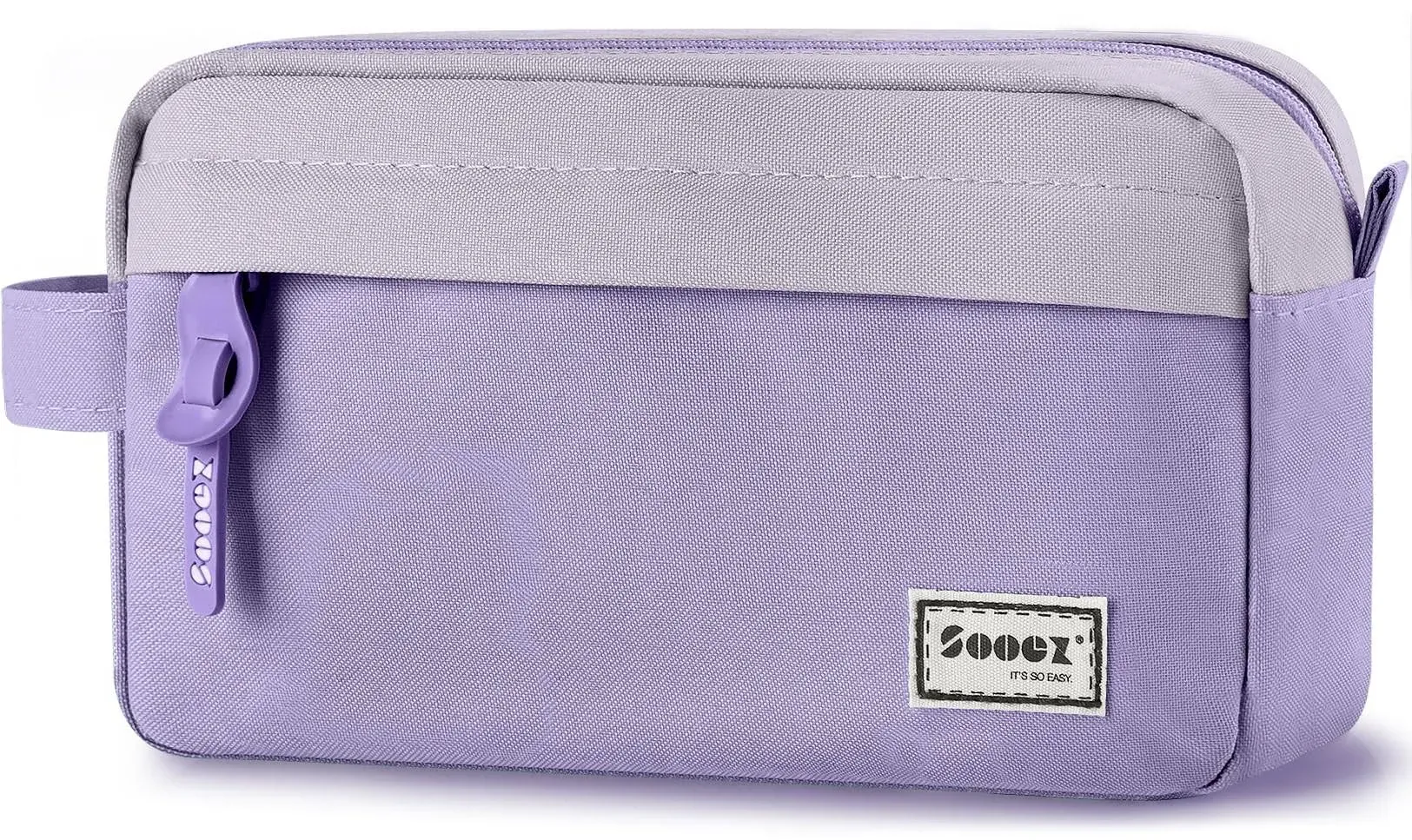 Sooez High Capacity Pencil Case, Big Pencil Bag Pouch Box Organizer Pen Case, Portable Journaling Supplies with Easy Grip Handle & Loop, Asthetic Supply for Girls Adults, Mint Green