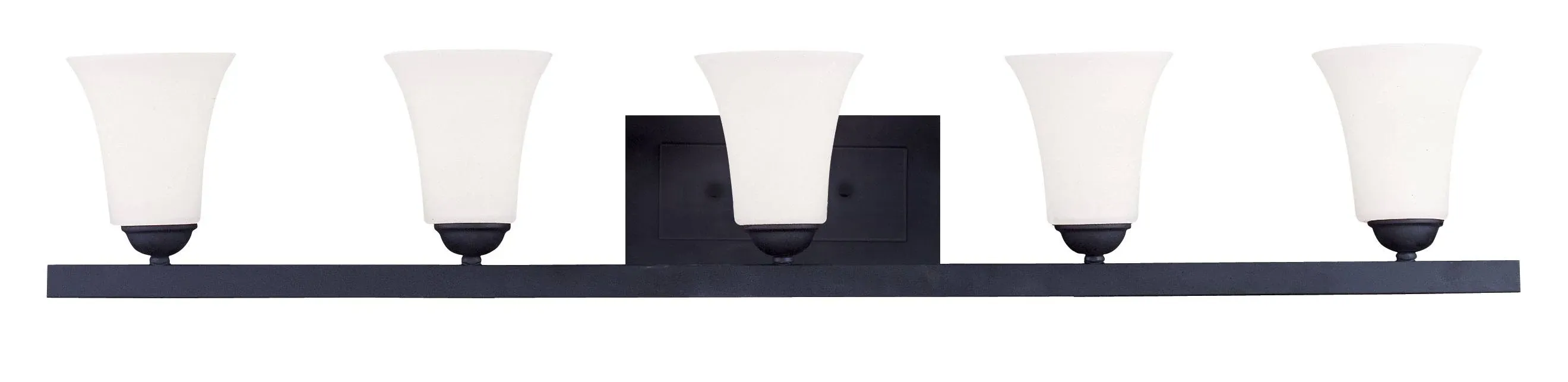 Livex 6485-04 Ridgedale 5 Light 43 inch Bath Vanity in Black with Satin Opal White Glass