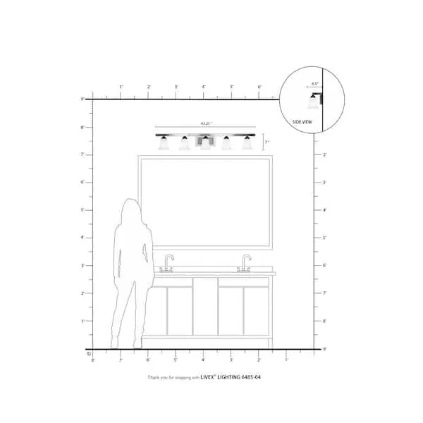 Ridgedale 5 Light Black Bath Vanity