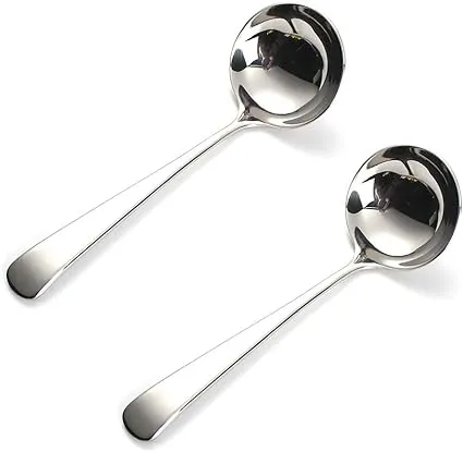 7.6'' Gravy Ladle Sauce Soup Spoon Heavy Duty 18/10 Stainless Steel for Small Dishes (2 pcs)