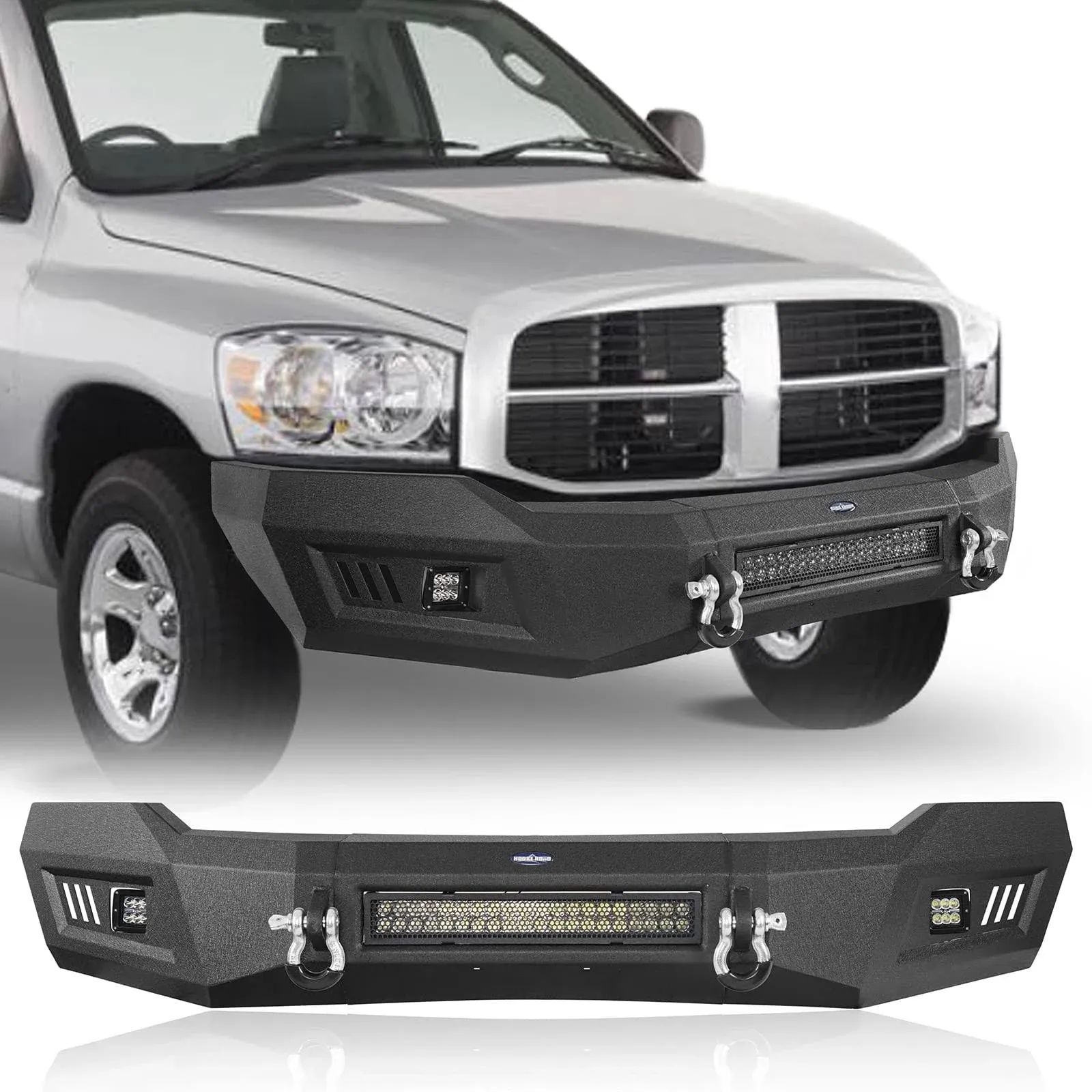 Hooke Road Steel Front Bumper w/Led Lights for Dodge Ram 1500 2006 2007 2008 782950226128 | eBay