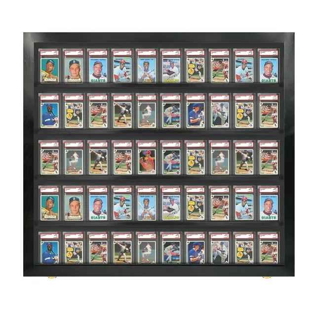 Pennzoni Baseball Card Display Case 50 Graded Cards Acrylic Frame