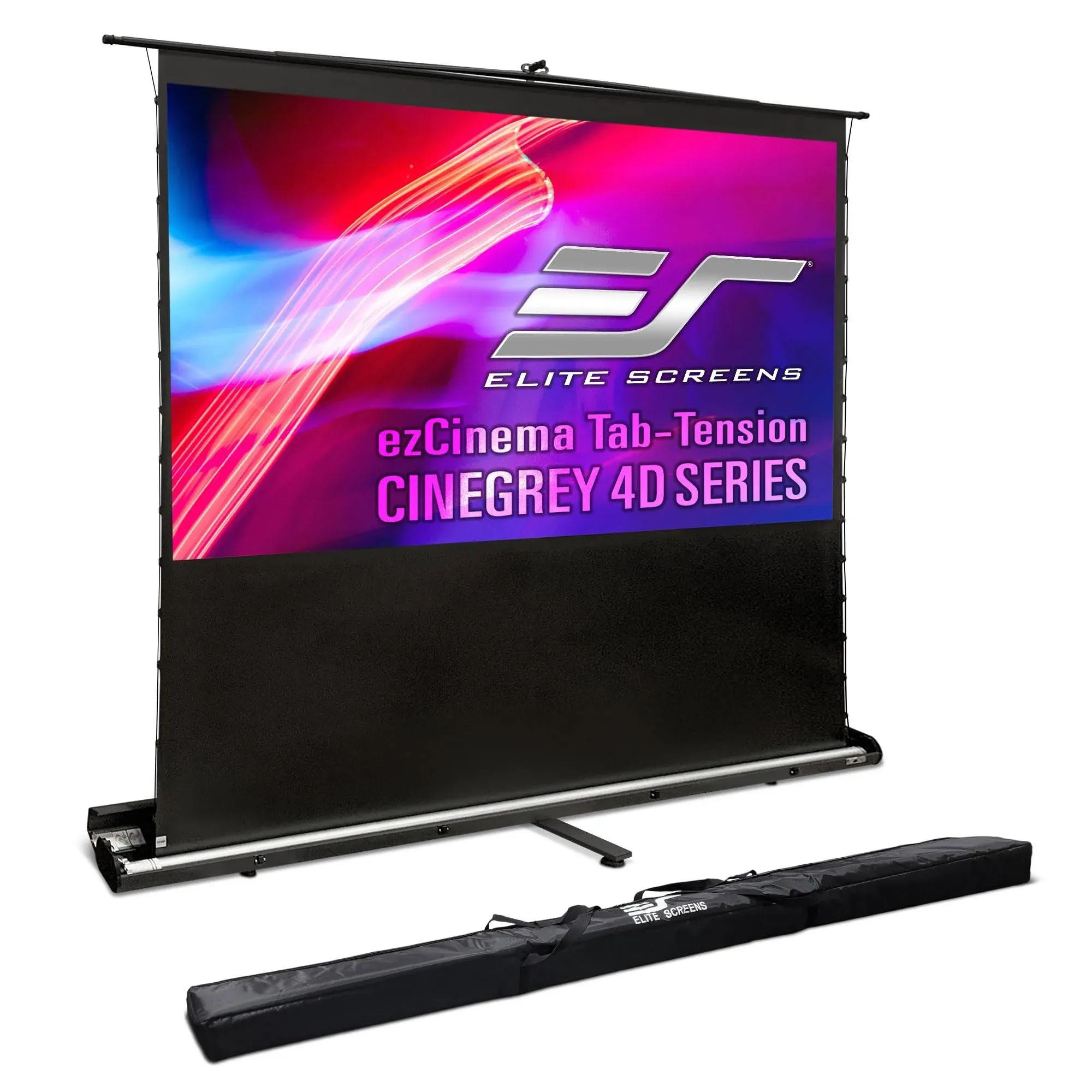 Elite Screens 113" ezCinema Tab-Tension CineGrey 4D Series Screen - Black