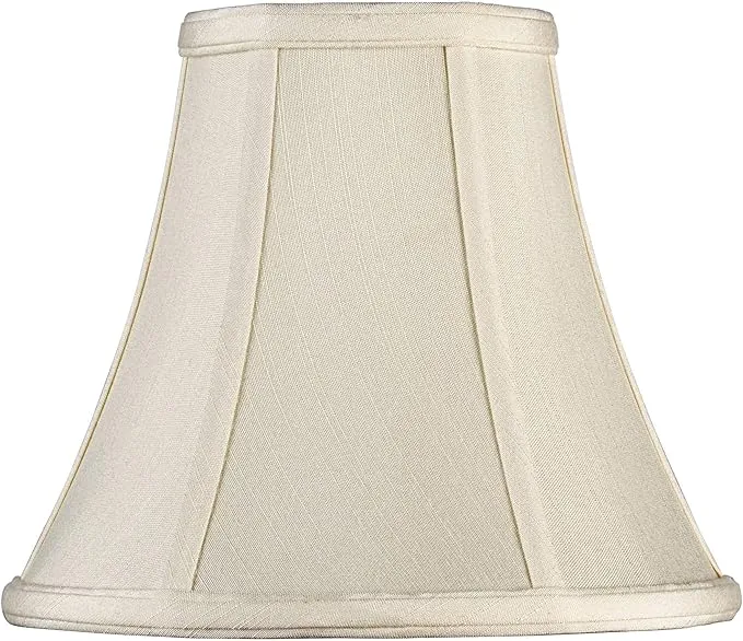 Creme Small Bell Lamp Shade 4.5" Top x 9" Bottom x 8" Slant x 7.5" High (Spider) Replacement with Harp and Finial - Imperial Shade