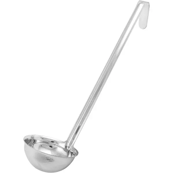 Winco LDIN-6 Stainless Steel One-Piece 6 oz. Ladle