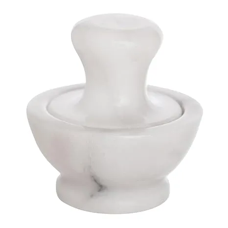 HIC Kitchen HIC Mortar and Pestle Set, 4-Inch, Mushroom, Marble