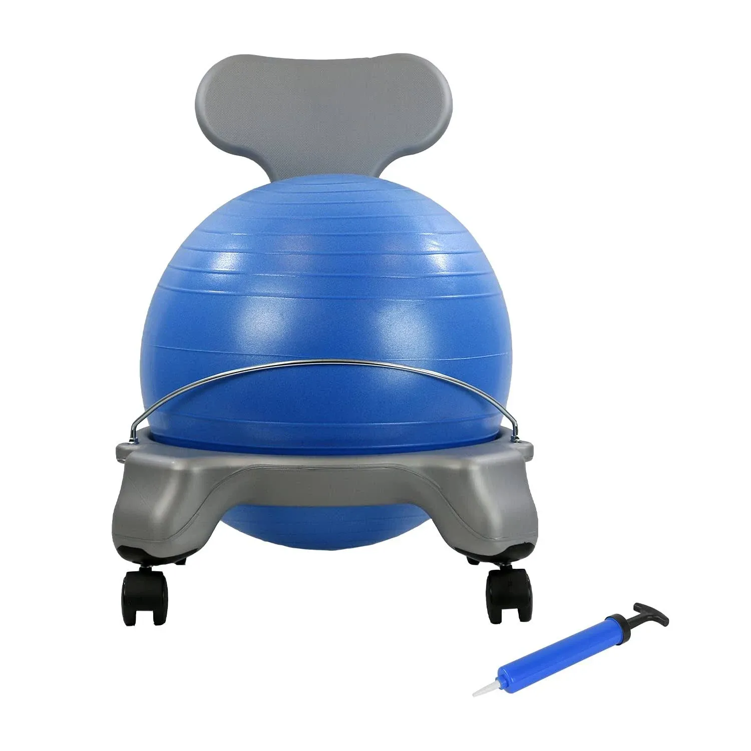 CanDo Ball Chair Plastic Mobile with Back Child Size with Ball - Blue