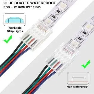 10 Packs Solderless Led Strip Connector Transparent Track Lighting Connectors Wi