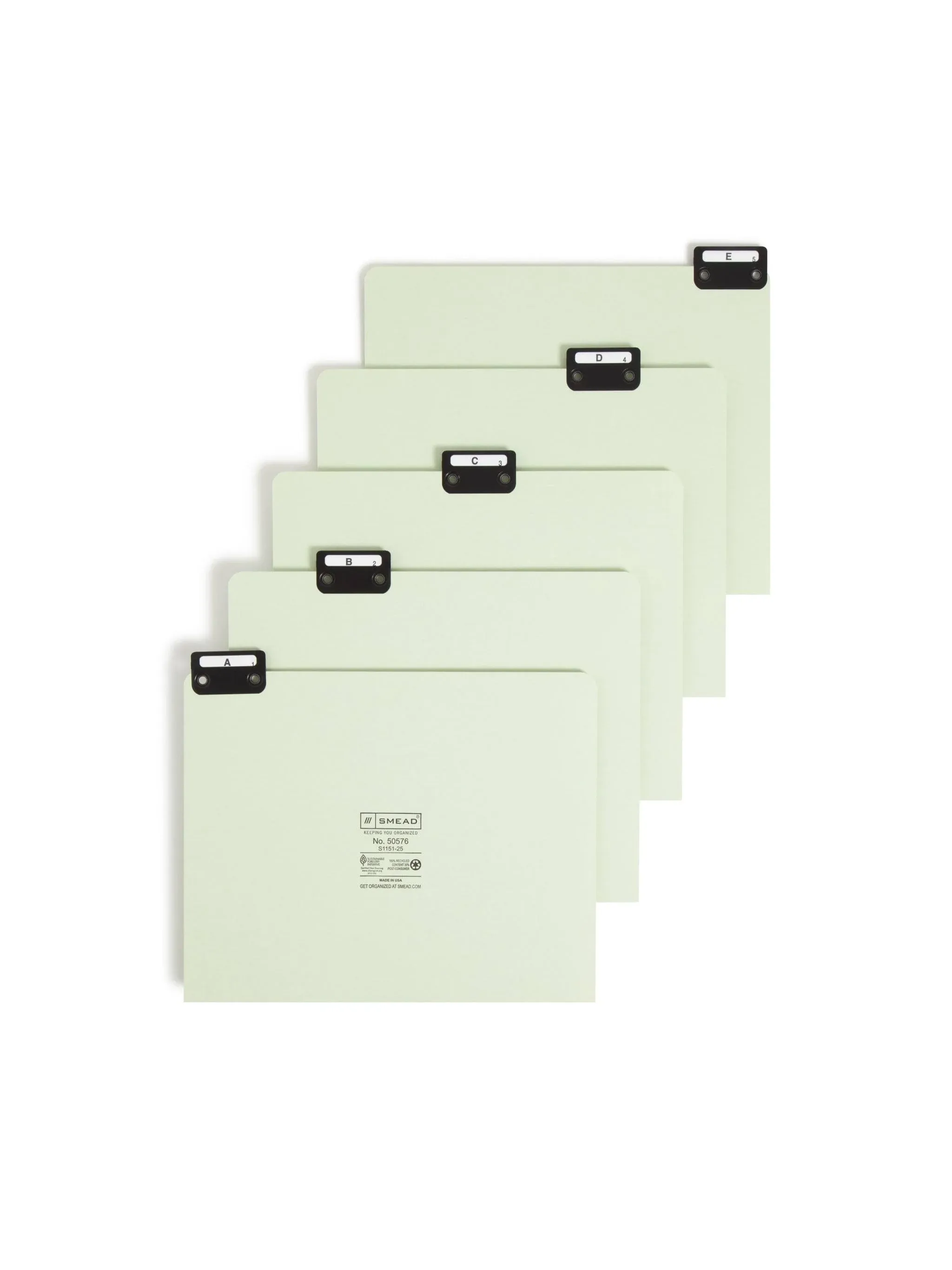 Smead Recycled Top Tab File Guides Alpha 1/5 Tab Pressboard Letter 25/Set