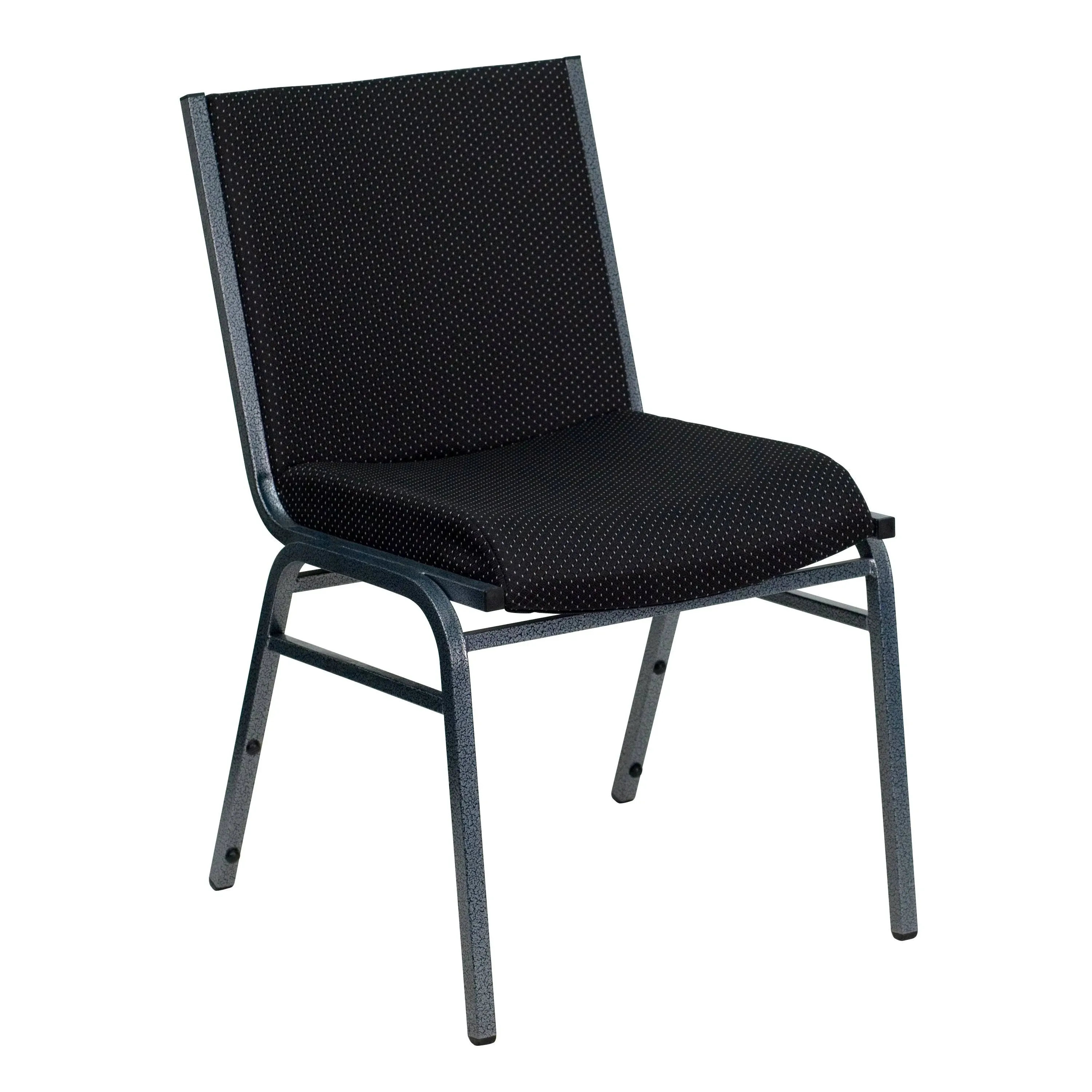 Flash Furniture XU-60153-BK-GG HERCULES Series Heavy Duty 3 Thick Padded Black Patterned Upholstered Stack Chair