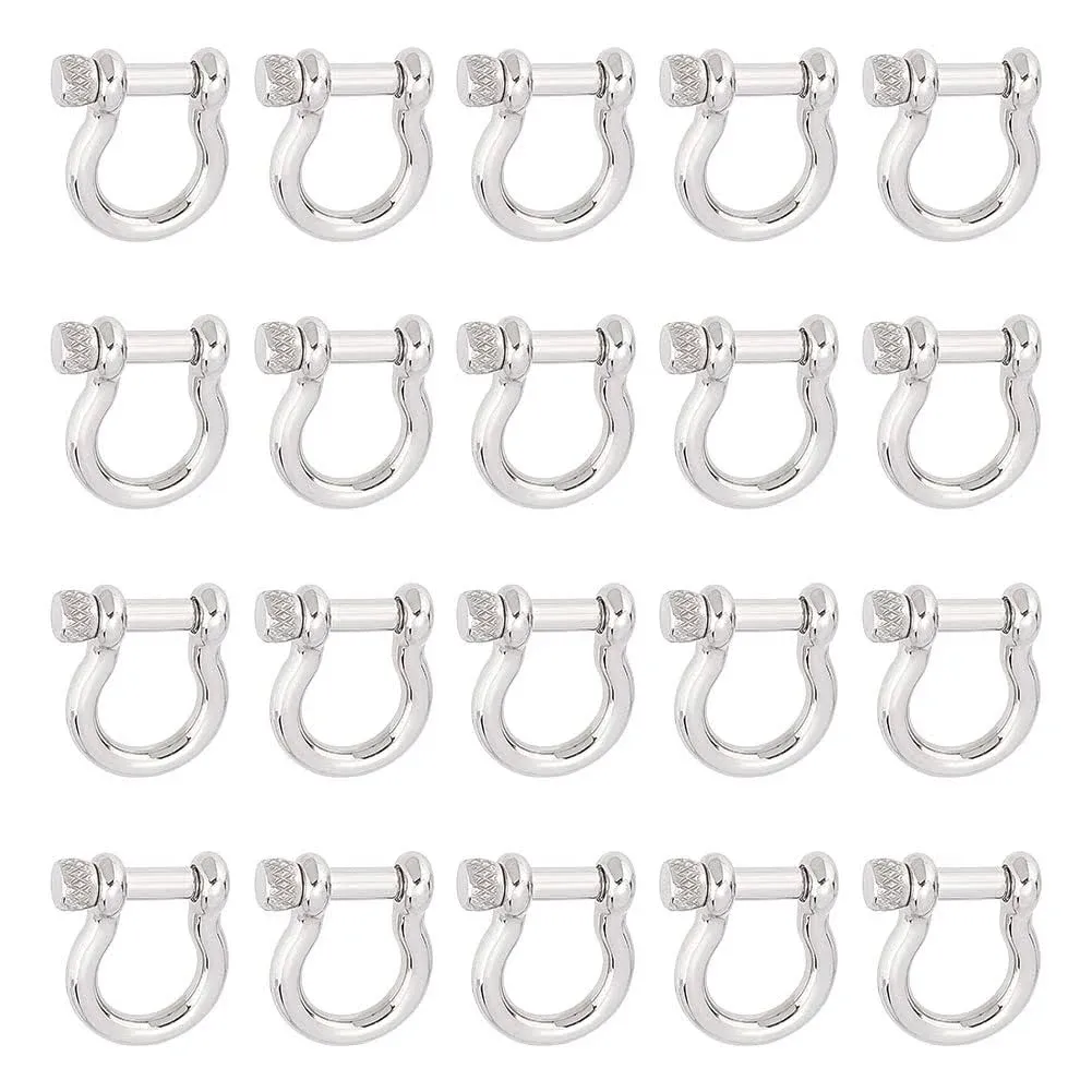 UNICRAFTALE 10pcs 304 Stainless Steel Shackles Clasps Platinum Fastener Hook ...