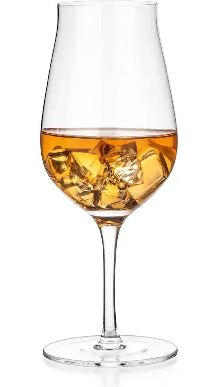 LUXBE - Bourbon, Brandy & Cognac Crystal Glasses Tulip Snifter, Set of 2 - Large Handcrafted LeadFree Glass - Great for Spirits Drinks - Whiskey Scotch - 10oz/300ml