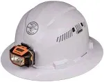 Klein Tools 60407 Hard Hat, Light, Vented Full Brim Style, Padded, Self-Wicking Odor-Resistant Sweatband, White