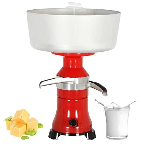 Milk Cream Centrifugal Separator Electric Cream Separator Stainless Steel 100L/H Goat Cow Milk Separator Turning Raw or Whole Milk into Cream and Skim Milk for 110V 100W