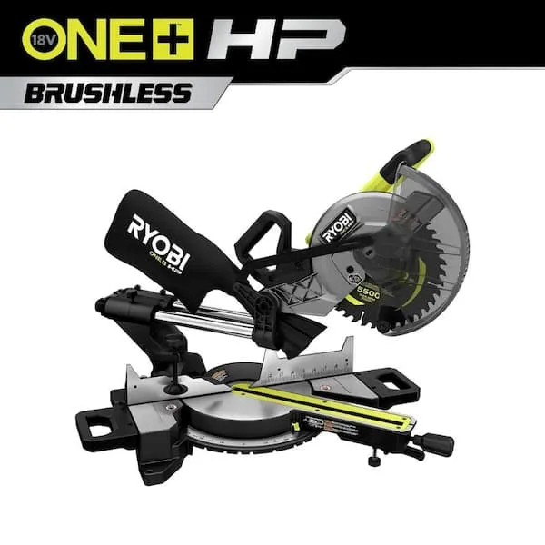 RYOBI ONE+ HP 18V Brushless Cordless 10 in. Sliding Compound Miter Saw Kit with 4.0 Ah Battery and Charger