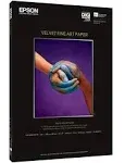 Epson S041637 Velvet Fine Art Paper, 13 x 19, White (Pack of 20 Sheets)