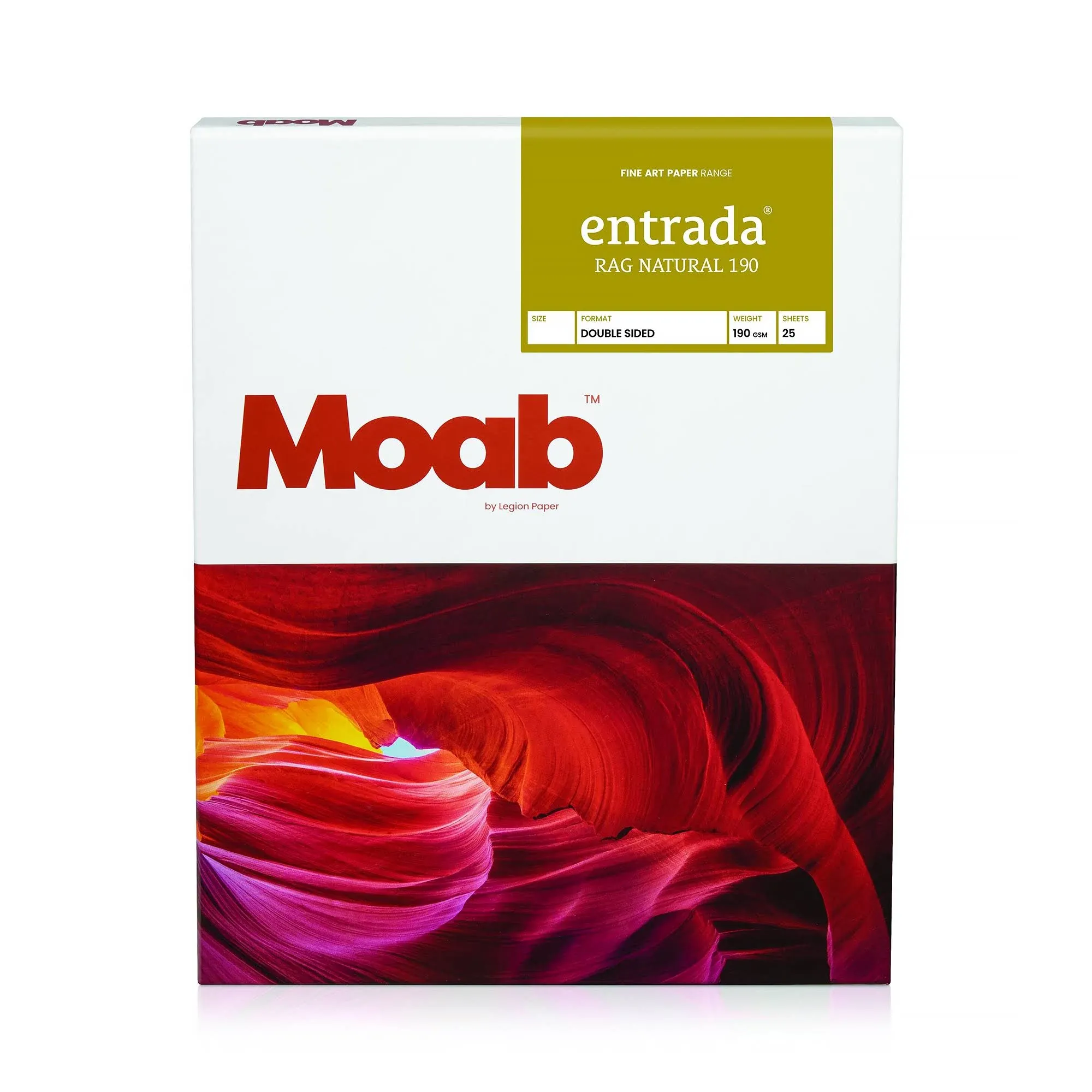 MOAB Moab Entrada Rag Bright Paper 300 - 17x22 - 25 Sheets