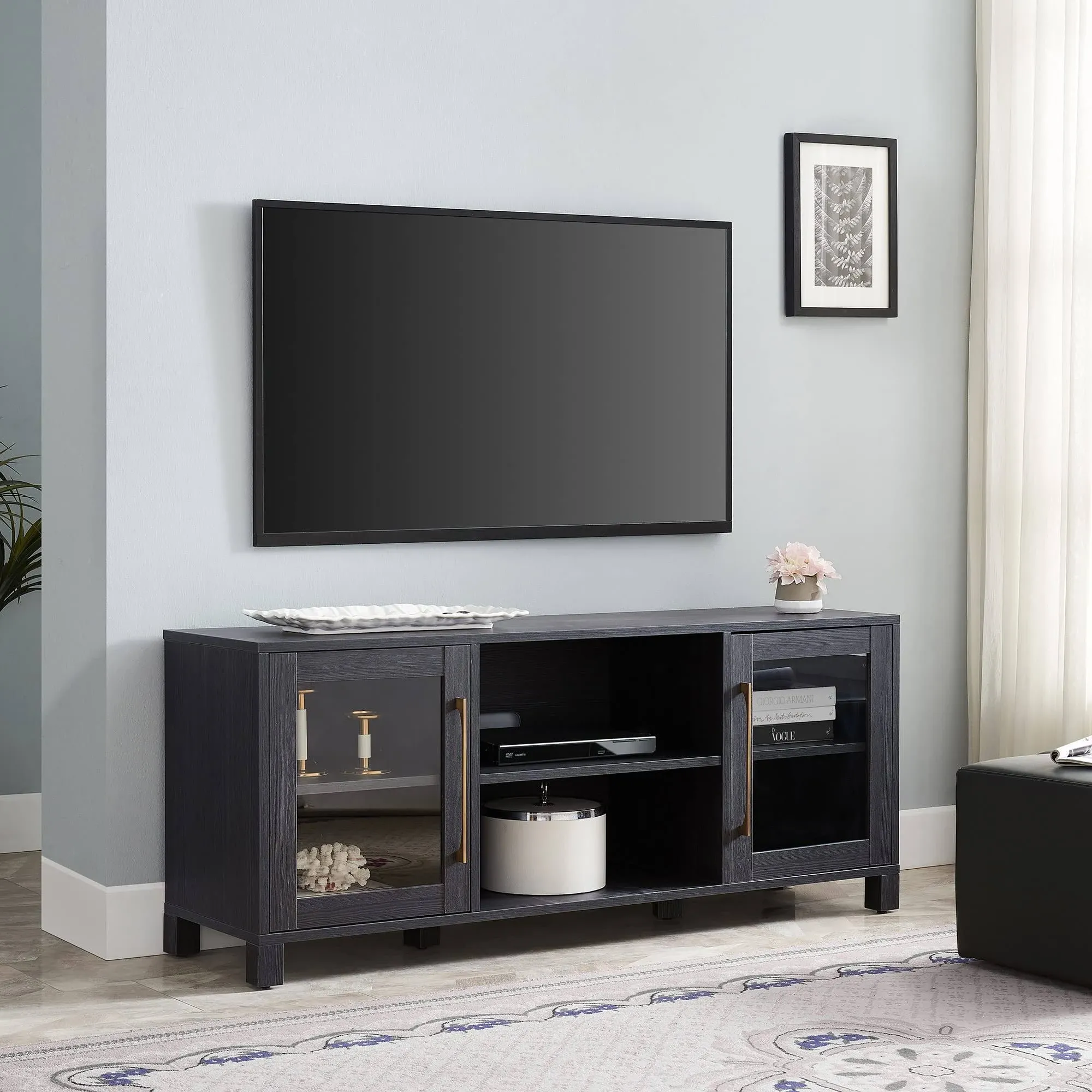 Quincy 58" Charcoal Gray TV Stand - Hudson & Canal TV1030