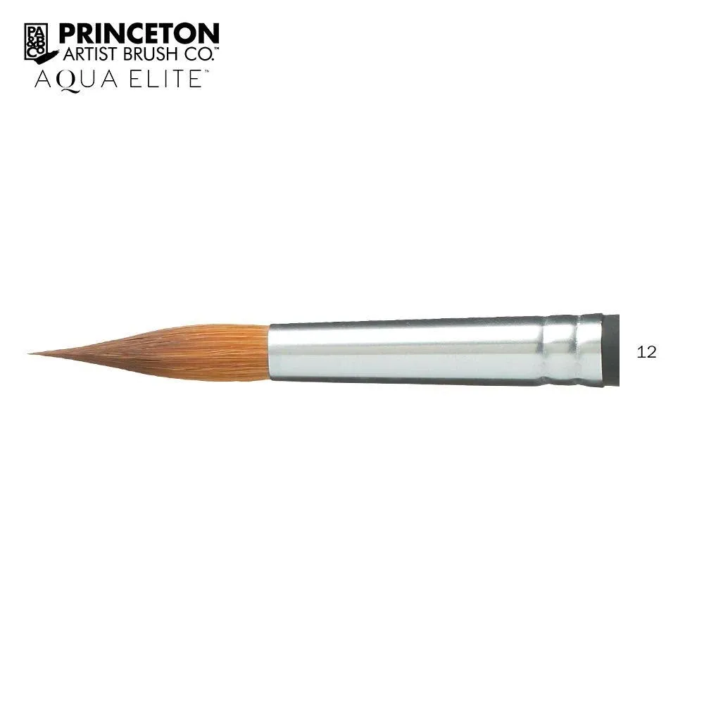 Princeton Aqua Elite Synthetic Kolinsky Watercolor Brush Long Round 12