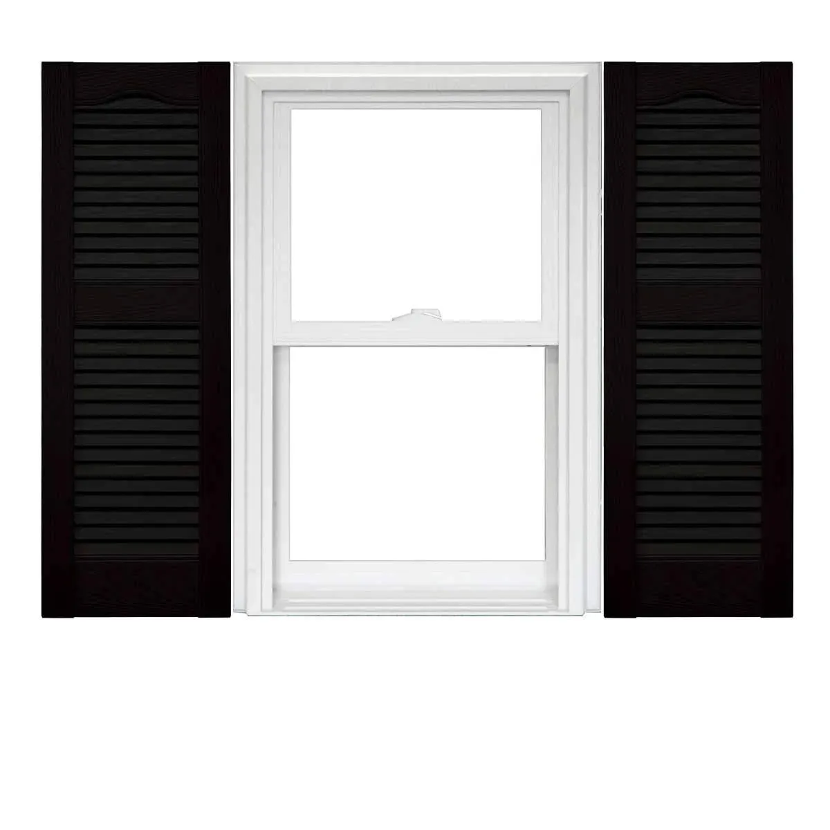 Mid America Open Louver Vinyl Shutters (1 Pair) - 14.5 x 25 002 Black