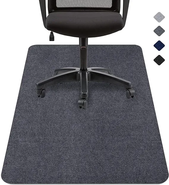 JOENIE Office Chair Mat for Hardwood & Tile Floor, 47"x35" Computer Desk Chair Floor Mat, Easy Glide Low-Pile Rug, Large Anti-Slip Multi-Purpose Floor Protector for Work, Home, Gaming (Dark Gray)