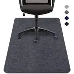 JOENIE Office Chair Mat for Hardwood & Tile Floor, 47"x35" Computer Desk Chair Floor Mat, Easy Glide Low-Pile Rug, Large Anti-Slip Multi-Purpose Floor Protector for Work, Home, Gaming (Dark Gray)