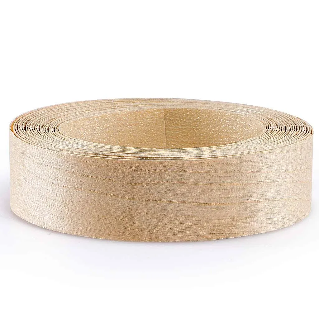 Birch Wood Veneer 1-1/2â€\x9d X 26â€™ Wood Edge Tape with Hot Melt Adhesive Flex...