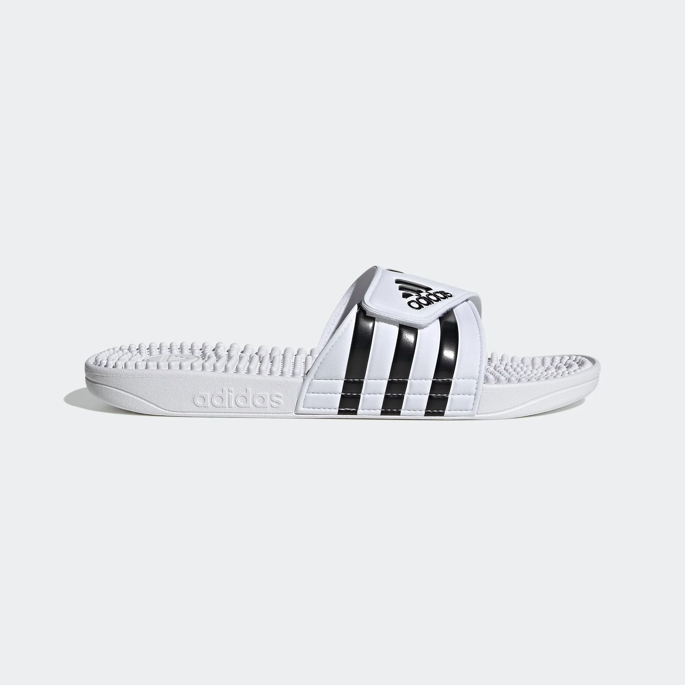 Adidas Men's Adissage Slides, Size 7, White/Black/White