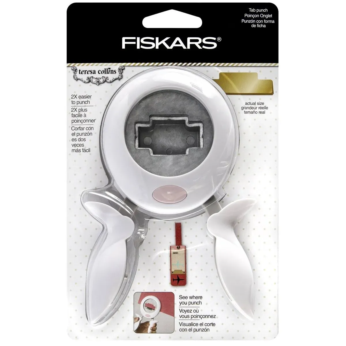 Fiskars Crafts Teresa Collins Tab Squeeze Punch, X-Large