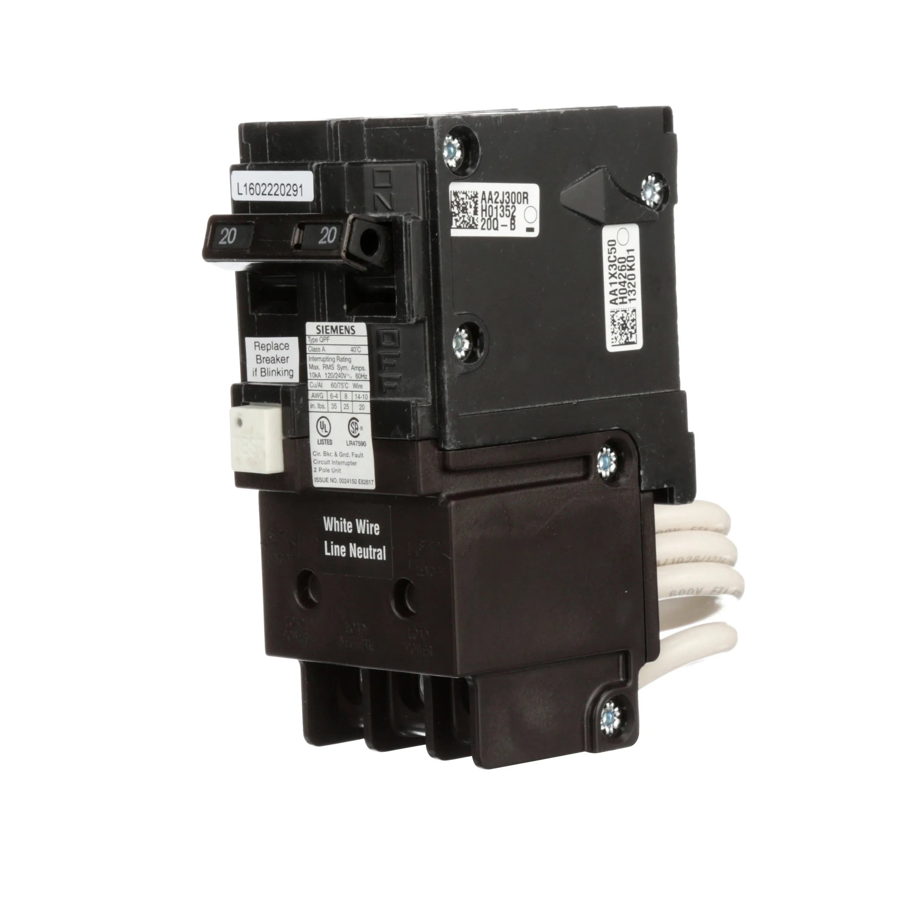 Siemens QF220A Ground Fault Circuit Interrupter 20 Amp 2 Pole