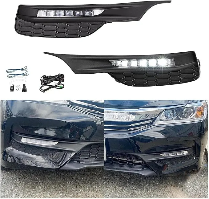 HECASA LED Fog Lights Driving Lamps Kit Compatible with 2016-2017 Honda Accord ...