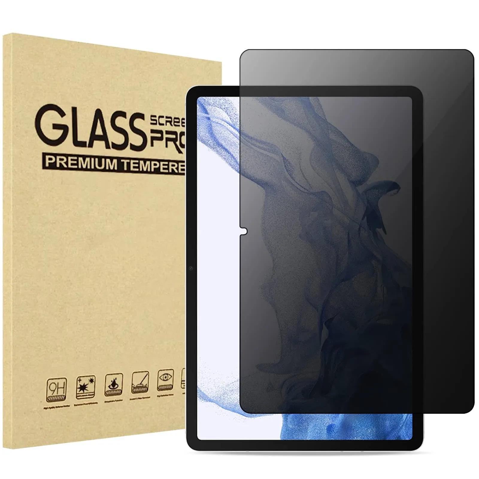 ProCase Privacy Screen Protector for Galaxy Tab S10 2024/ Tab S9 FE 10.9"/ Tab S9 11" 2023/ Tab S8 2022/ Tab S7 2020, Anti-Spy Tempered Glass Film Guard for Tablet (SM-X720/X510/X710/X700/T870)