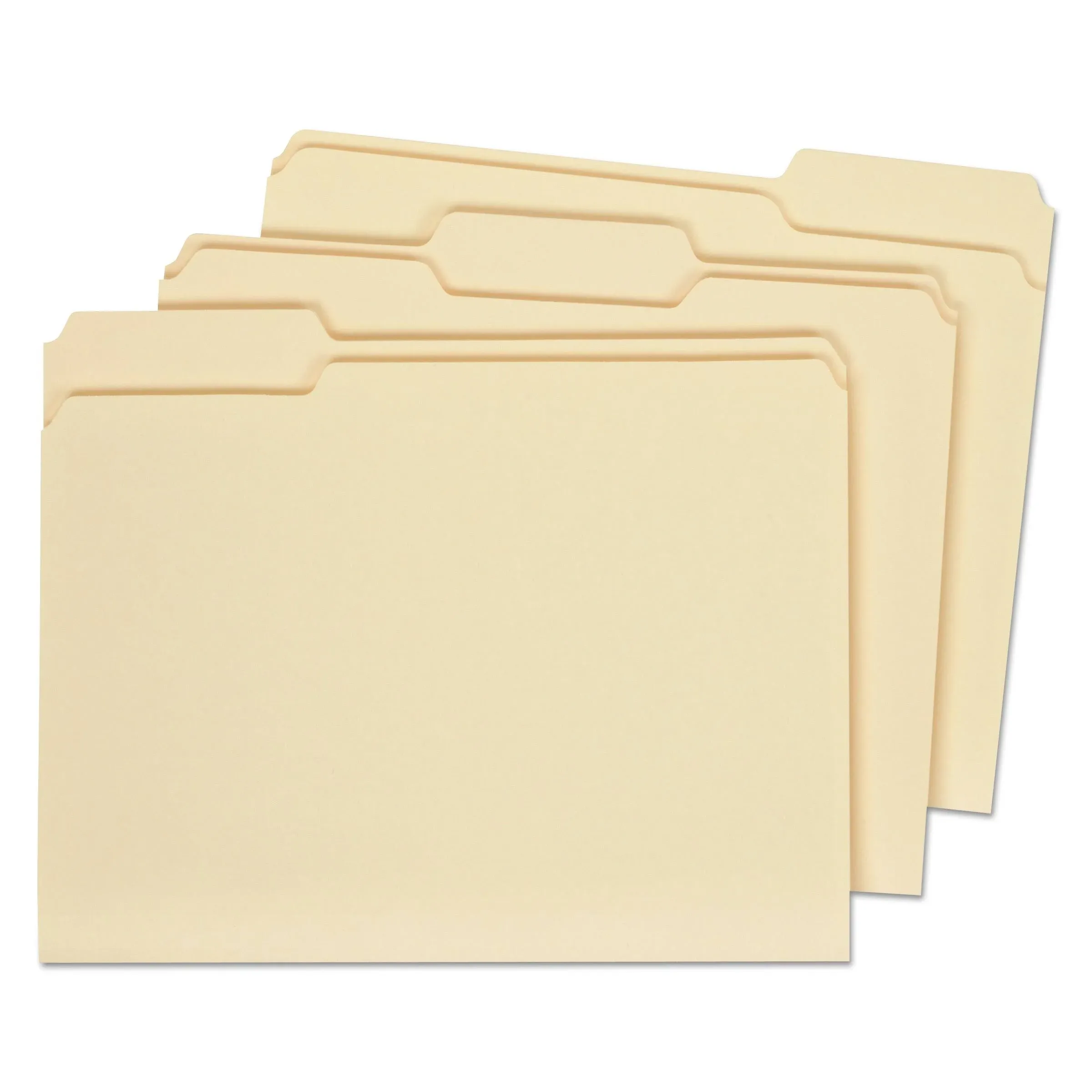 Universal 16113 File Folders- 1/3 Cut Assorted- Two-Ply Top Tab- Letter- Manila- 100/Box