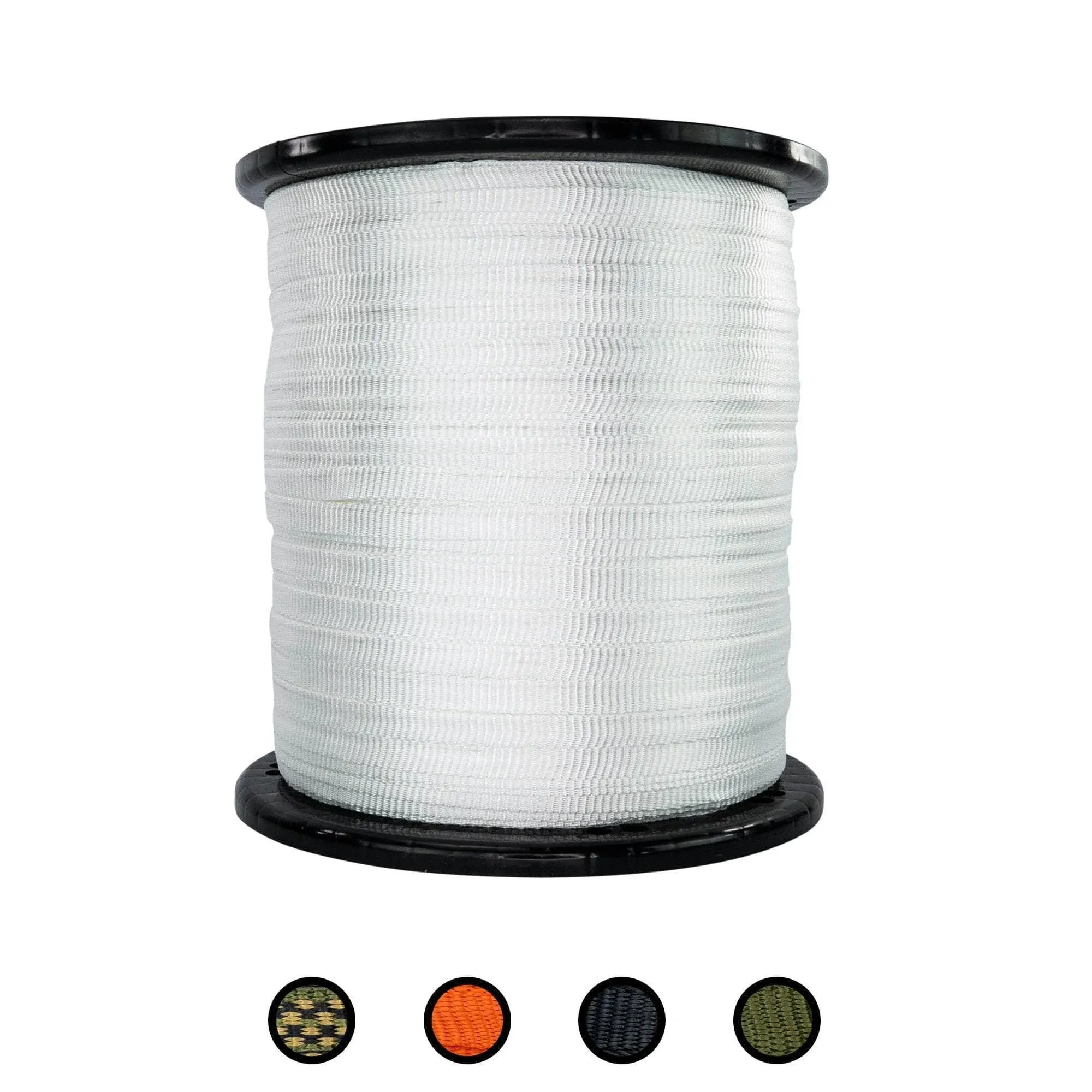 SGT Knots Polyester Webbing - Durable Flat Rope, Rapid Rope, Wire Pulling Rope - Heavy-Duty, All-Weather Pull Tape for Gardening, Hiking, Camping, Survival, and Commercial (5/8" x 500ft, White)