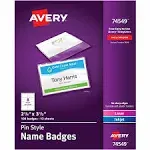 Avery Top-Loading Pin-Style Name Badges