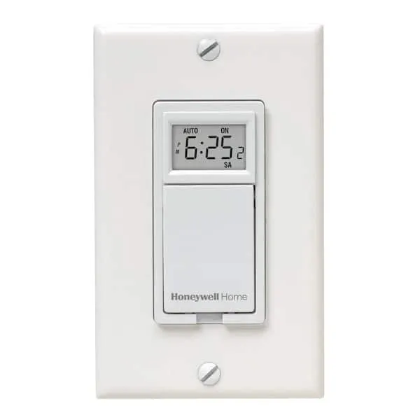 Honeywell Home RPLS730B1000 7-Day Programmable Light Switch Timer, White