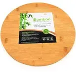 RoyalHouse Natural Bamboo Round Cutting Board for Kitchen, Chopping Boards fo...