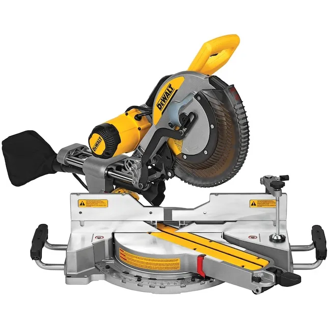 DEWALT Miter Saw, 12 Inch Double Bevel Sliding Compound, Stainless Steel Detent Plate with 10 Stops, Cam-Lock Handle, For Quick & Accurate Miter Angles, Corded (DWS779)