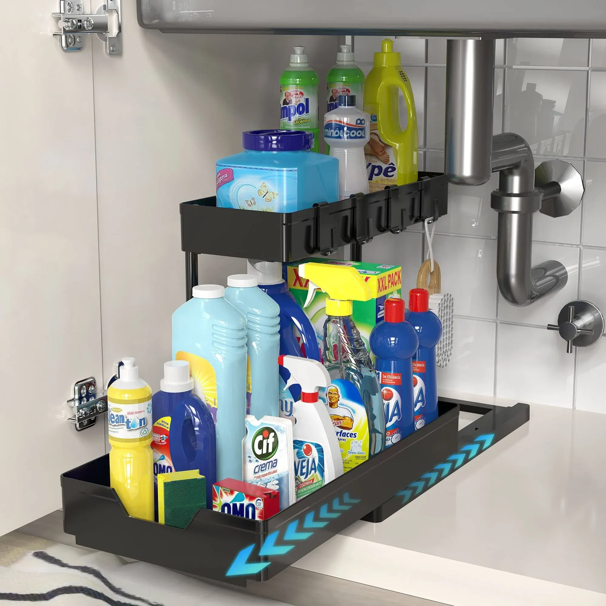 Mastom Under Sink Organizers and Storage, Kitchen Bathroom Sink Organizer with ...