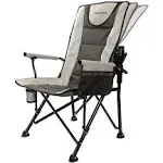 REALEAD Oversized Camping Chairs - Heavy Duty Folding Chair for Outside Support 400 LBS - Padded High Back Camp Chair with Lumbar Back Support - Portable Outdoor Lawn Chairs