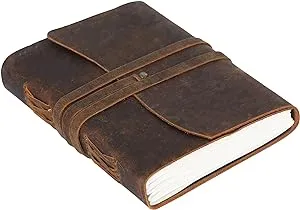 Handmade Leather Journal/Writing Notebook Diary/Bound Daily Notepad for Men & Wo