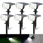 Kaxiida Solar Lights Outdoor Waterproof 56 LED Solar Garden Pathway Lights 3 Lighting Modes Solar Powered Landscape Lights Wall Lights in One- White 6