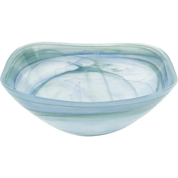 Badash Aqua Blue Bowl Alabaster Glass Centerpiece Serving Bowl