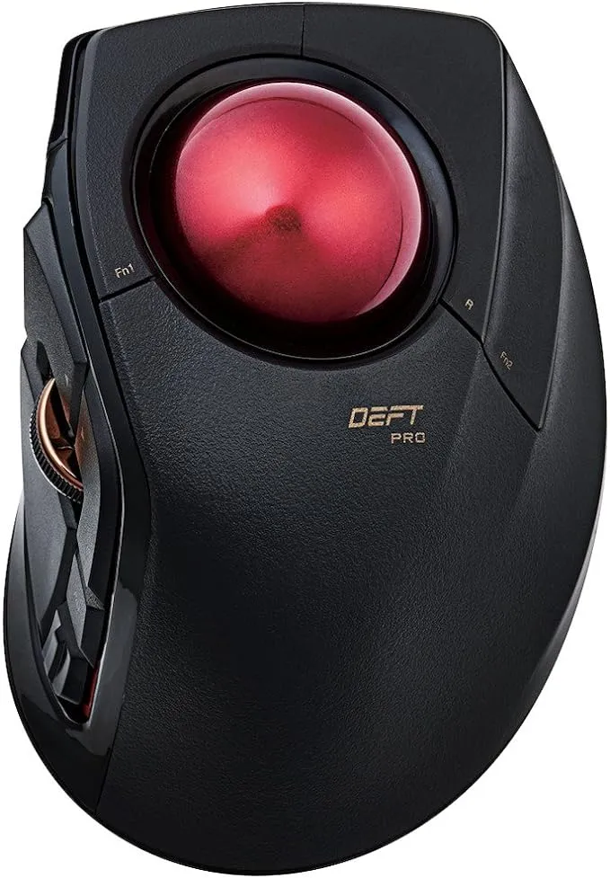 High-Performan<wbr/>ce DEFT PRO Trackball Mouse with Smooth Red Ball - USB/Wireless