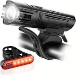 Ascher Ultra Bright USB Rechargeable Bike Light Set, Powerful Bicycle Front Head