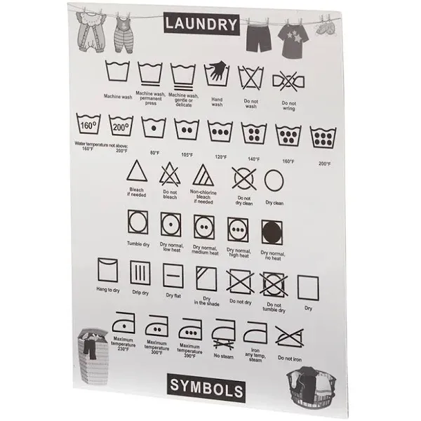 LTD Commodities Laundry Symbols Magnet Guide