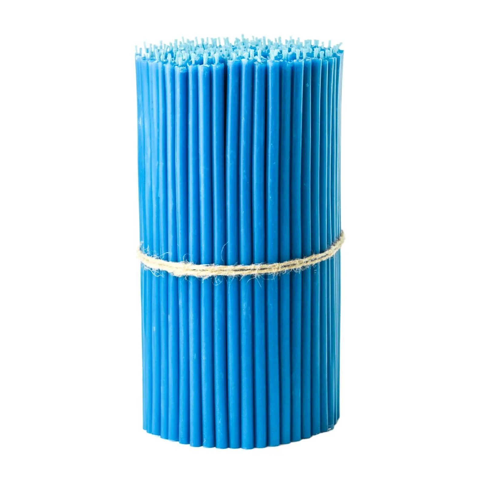 BlueBee Pure Beeswax Candles Bulk for Home - 50pcs Tall Thin Taper Candles, Honey Scent, Smokeless, Long-Burn, All Natural for Church Prayer, Hanukkah, Birthday Cake