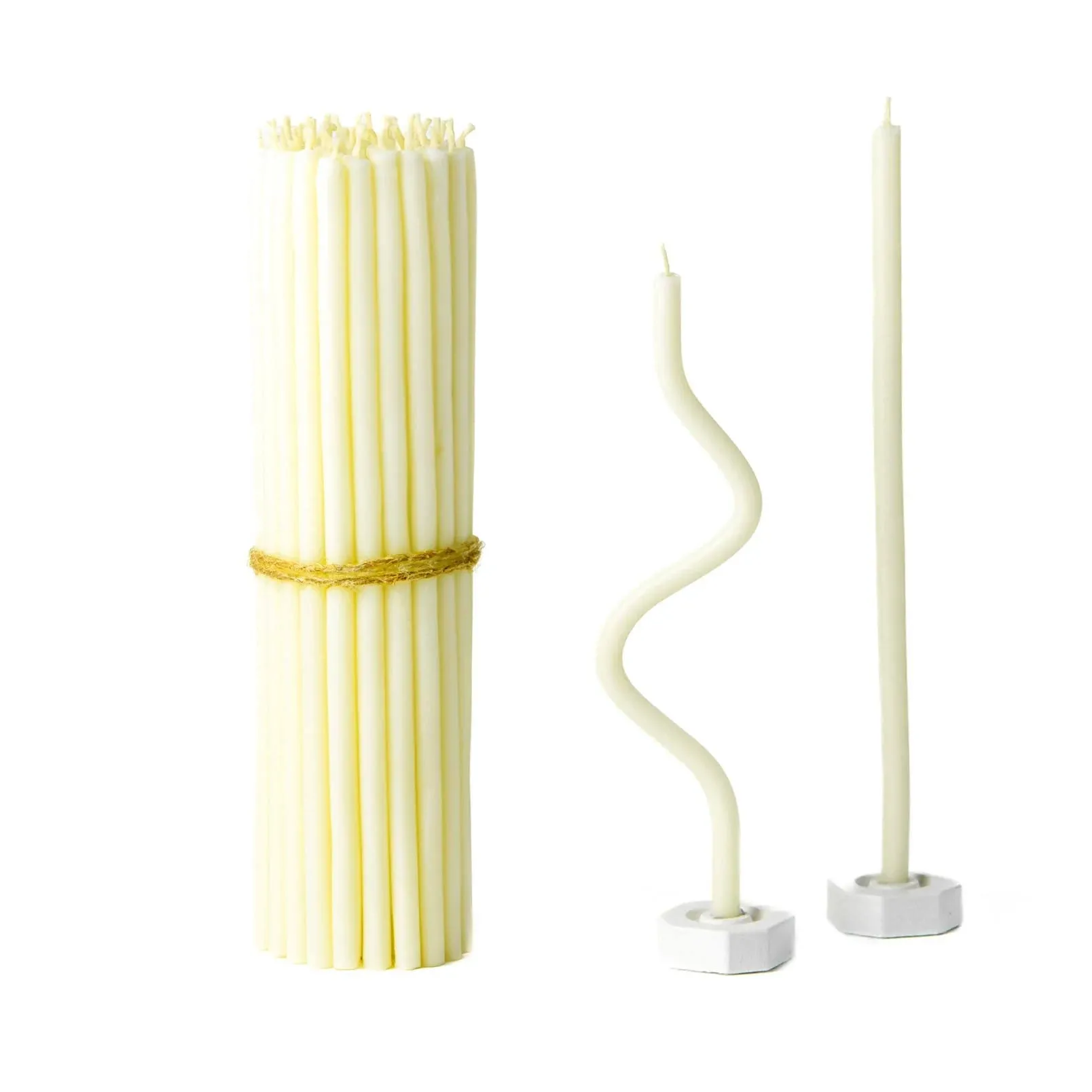 BlueBee Pure Beeswax Candles Bulk for Home - 40pcs Tall Thin Taper Candles + 2 H