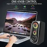 Insmart Computer Speakers, 2.0 Stereo Volume Control with RGB Light USB Powered Gaming Speakers for PC/Laptops/Desktops/Phone/Ipad/Game Machine